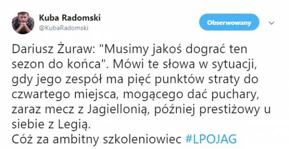 PRZEAMBITNE słowa trenera Lecha Poznań xD